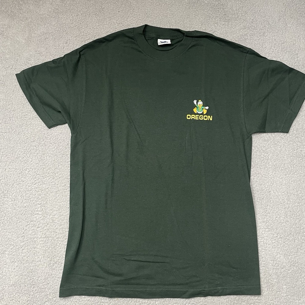 Vintage TLC University of Oregon Ducks Disney Donald Duck Green Shirt size Large